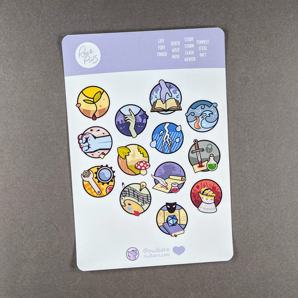 RolePins Sticker Sheets